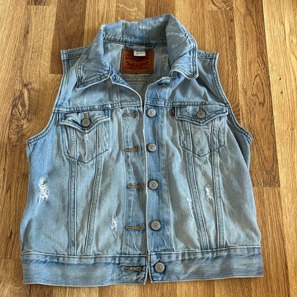 Levis Vest Women Blue Denim Vest Jean